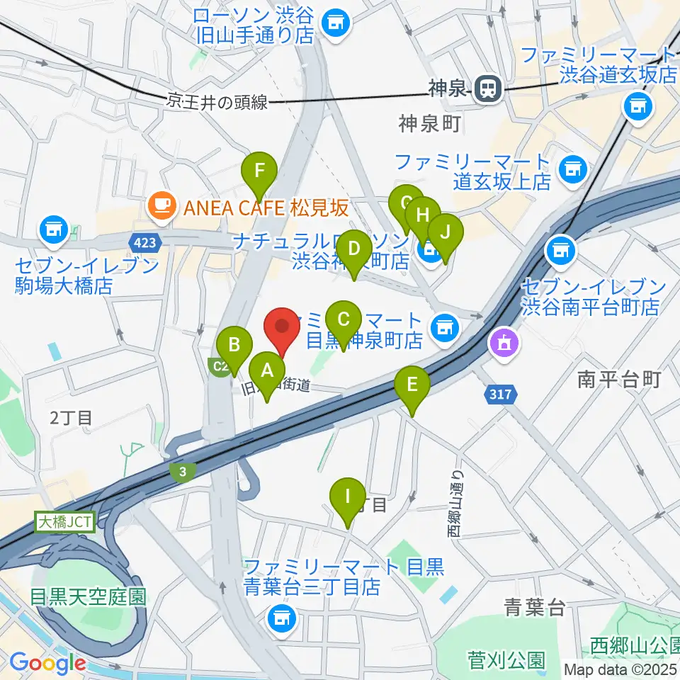 スタジオブラート周辺のホテル一覧地図