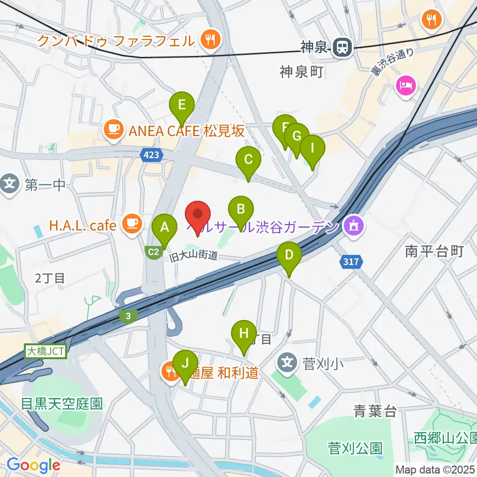 スタジオブラート周辺のホテル一覧地図