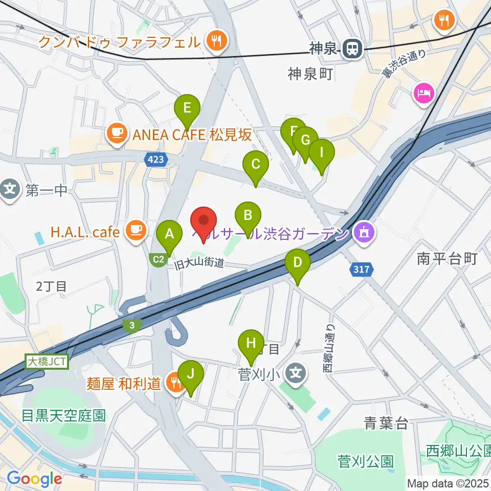 スタジオブラート周辺のホテル一覧地図