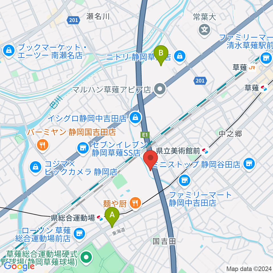 エムジーズ周辺のホテル一覧地図