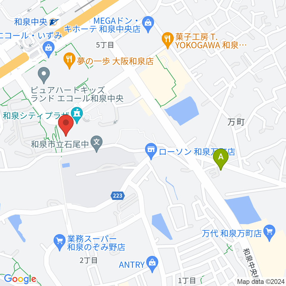 和泉シティプラザ周辺のホテル一覧地図