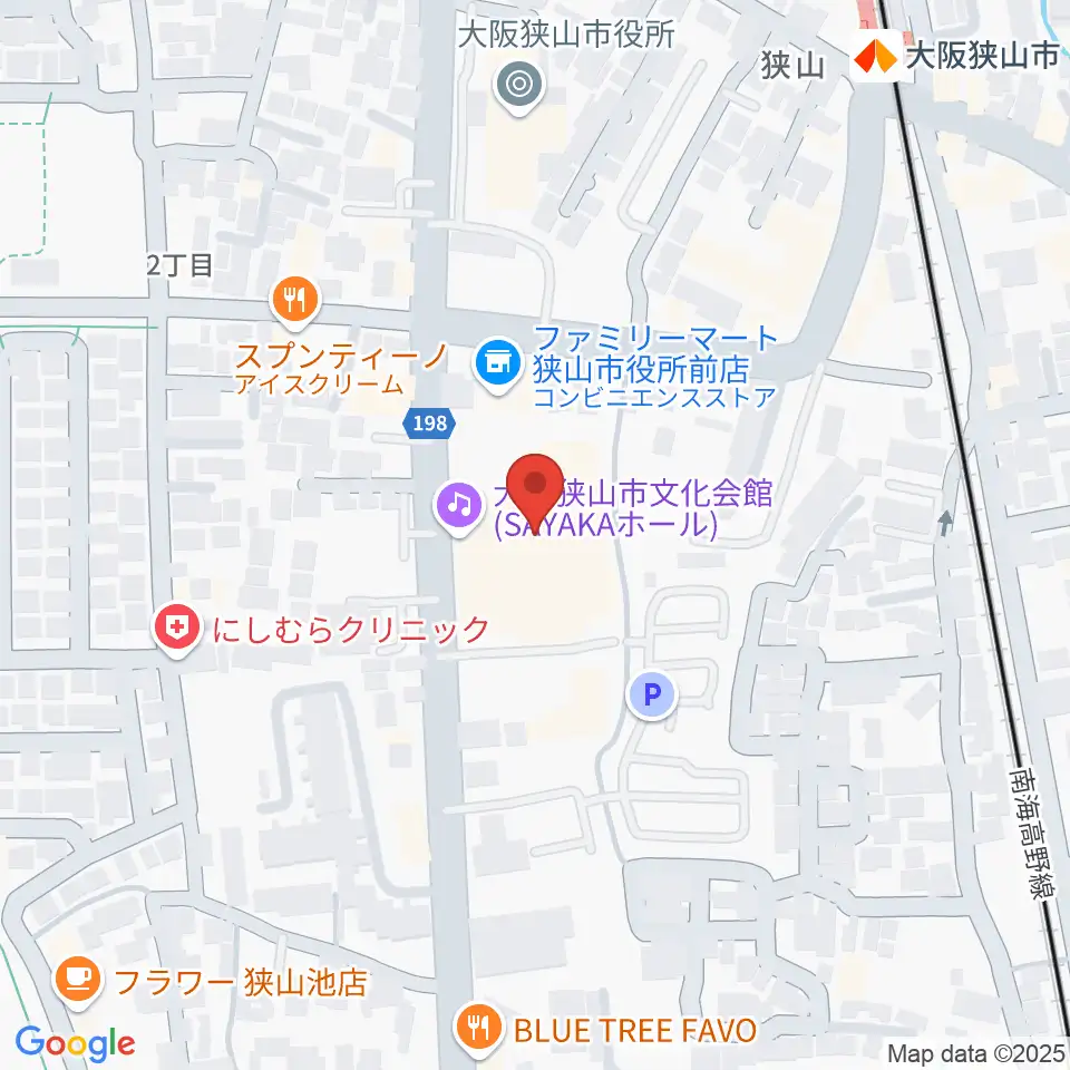 大阪狭山市文化会館 SAYAKAホール周辺のホテル一覧地図