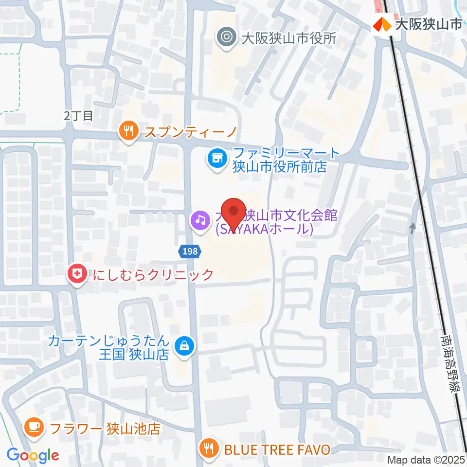 大阪狭山市文化会館 SAYAKAホール周辺のホテル一覧地図