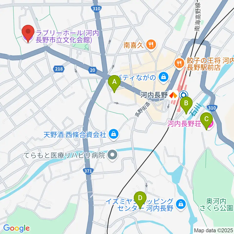ラブリーホール周辺のホテル一覧地図