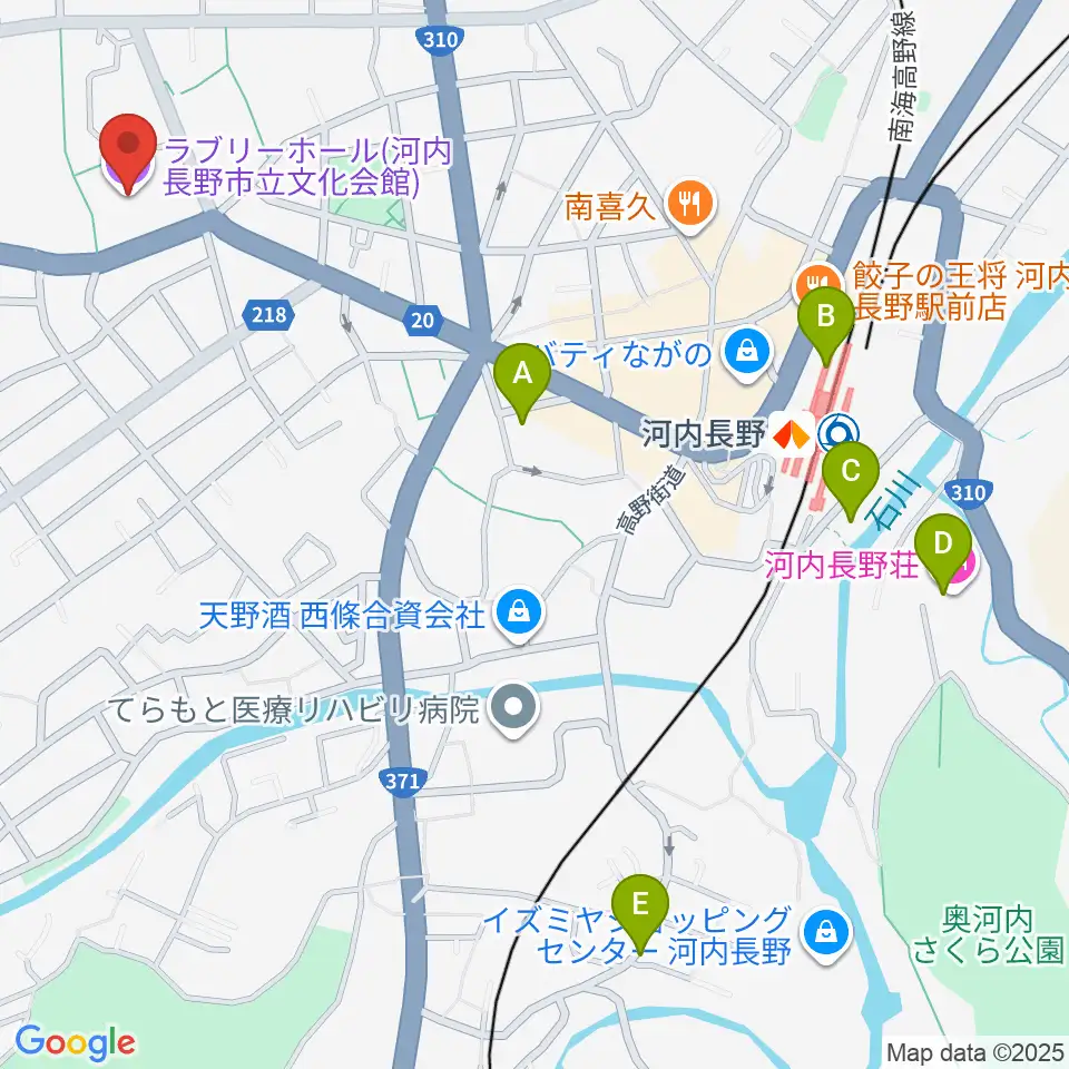 ラブリーホール周辺のホテル一覧地図