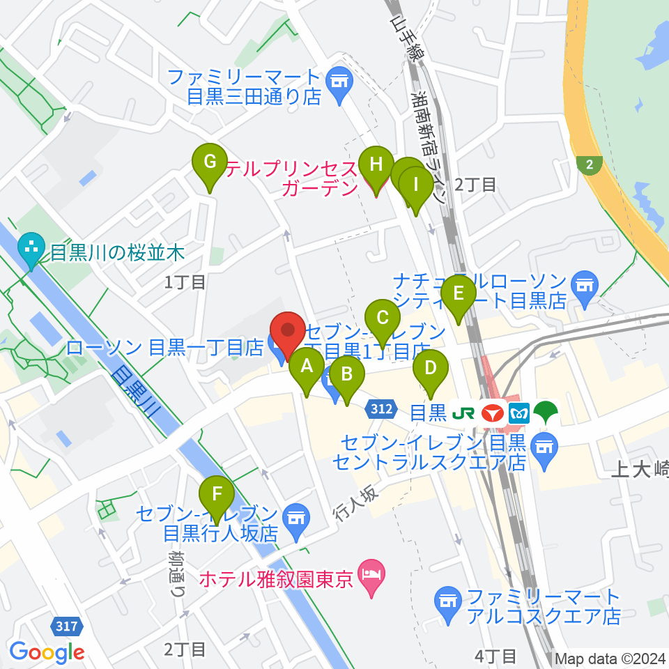 目黒リトルテキサス周辺のホテル一覧地図