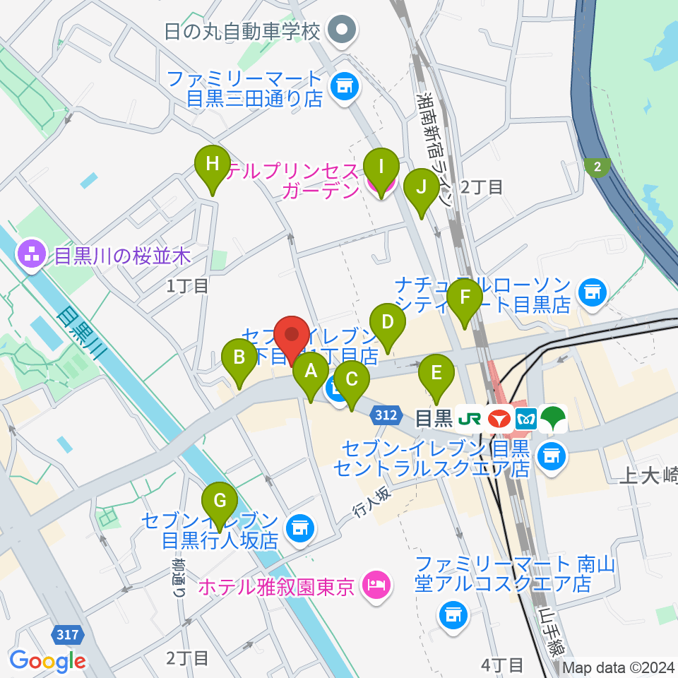 目黒リトルテキサス周辺のホテル一覧地図