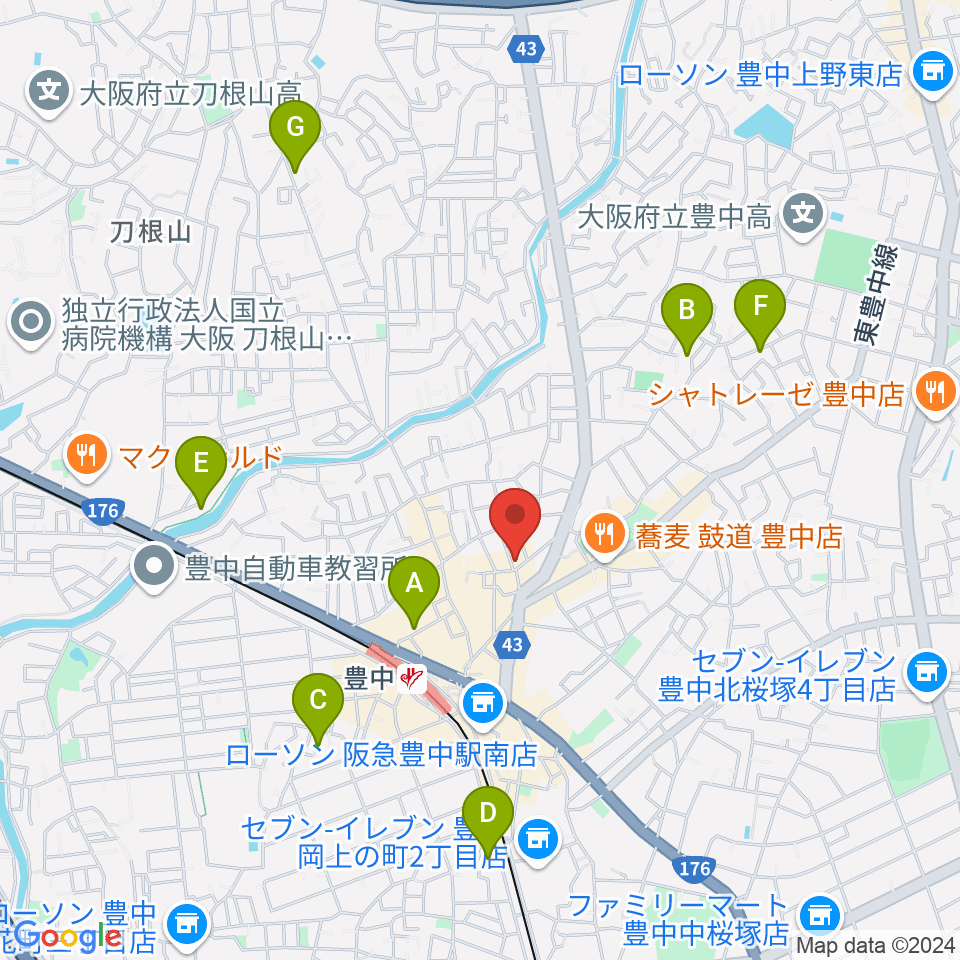 我巣灯周辺のホテル一覧地図