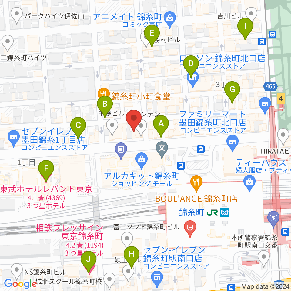 錦糸町アーリーバード周辺のホテル一覧地図