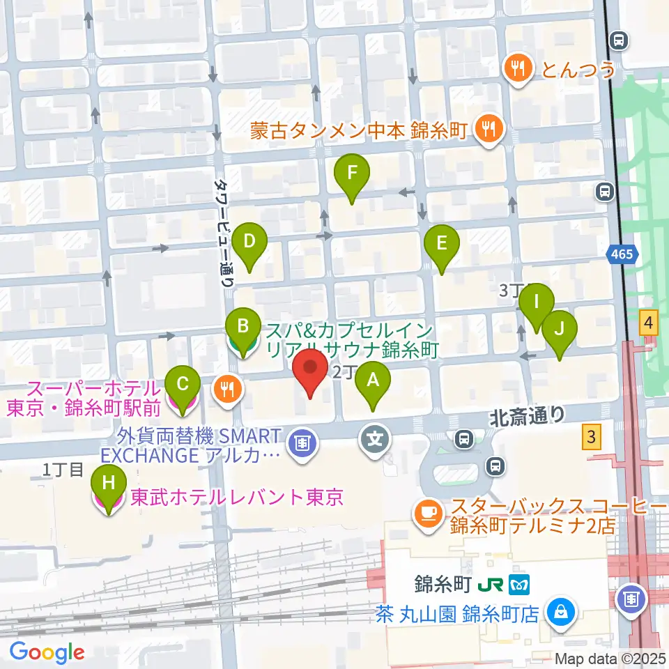 錦糸町アーリーバード周辺のホテル一覧地図