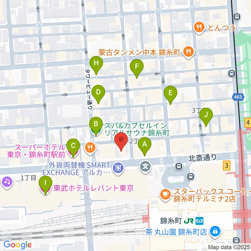 錦糸町アーリーバード周辺のホテル一覧地図