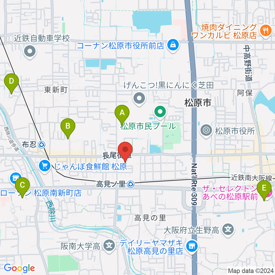 キーススタジオ周辺のホテル一覧地図