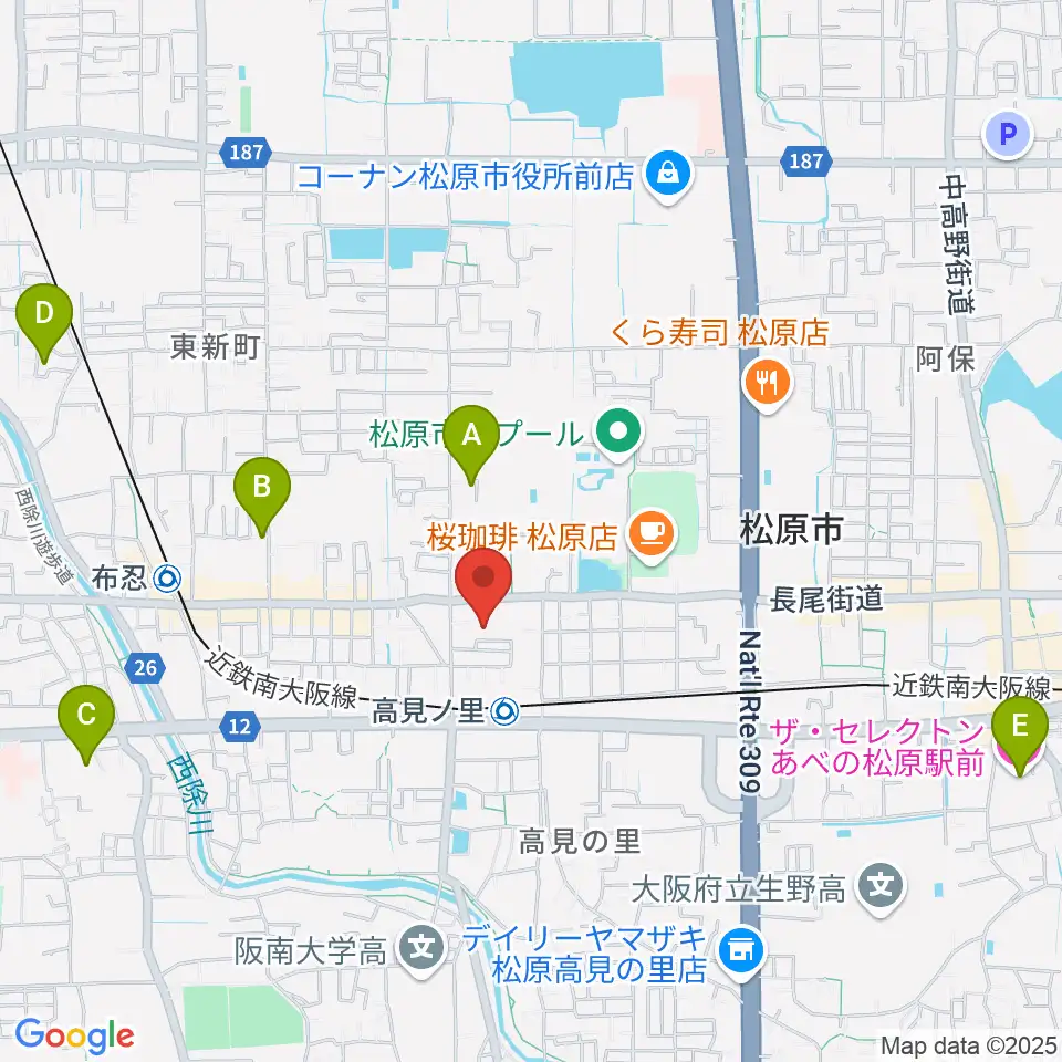 キーススタジオ周辺のホテル一覧地図
