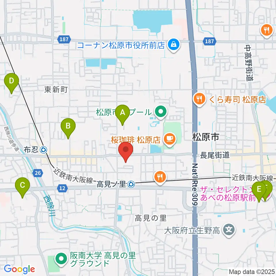 キーススタジオ周辺のホテル一覧地図