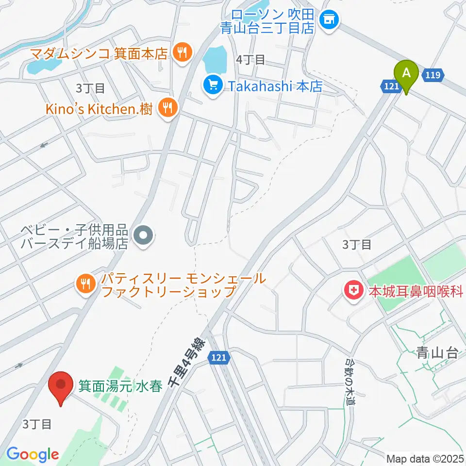 Bb箕面船場店周辺のホテル一覧地図