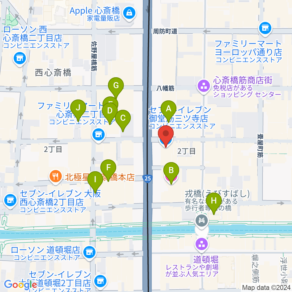 心斎橋ART CLUB周辺のホテル一覧地図