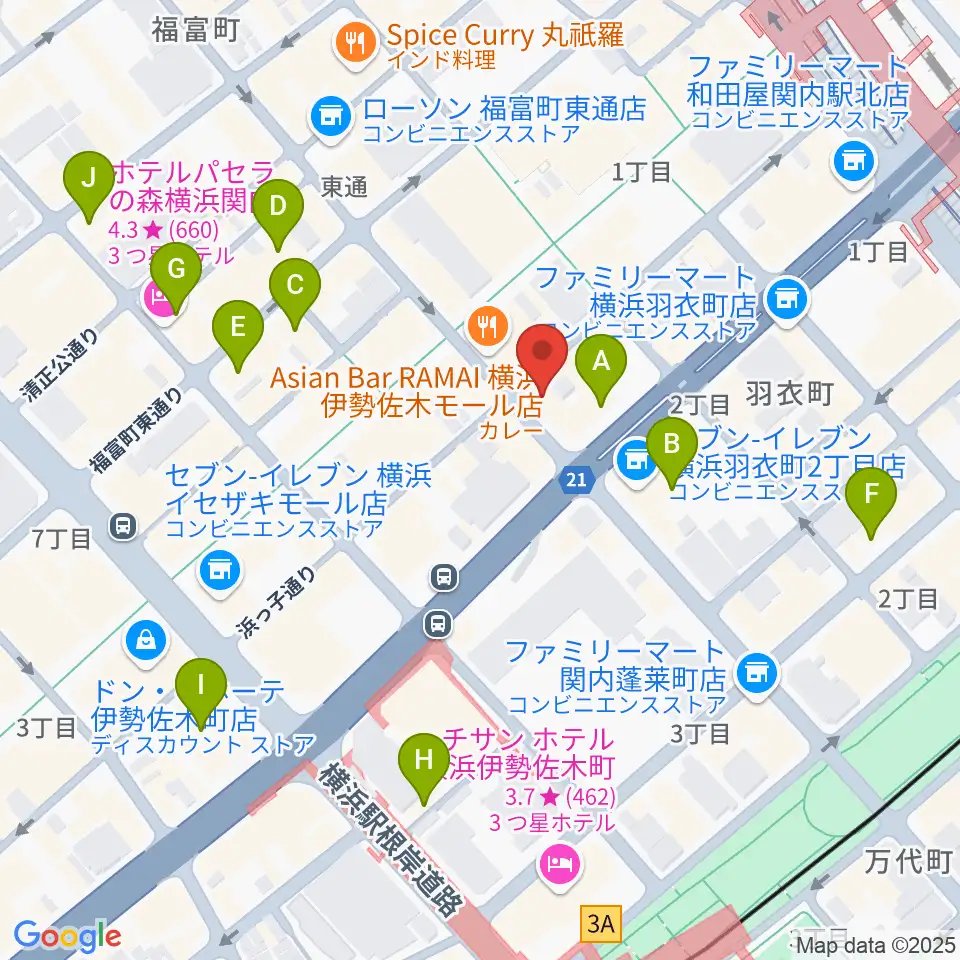 よいどれ伯爵周辺のホテル一覧地図