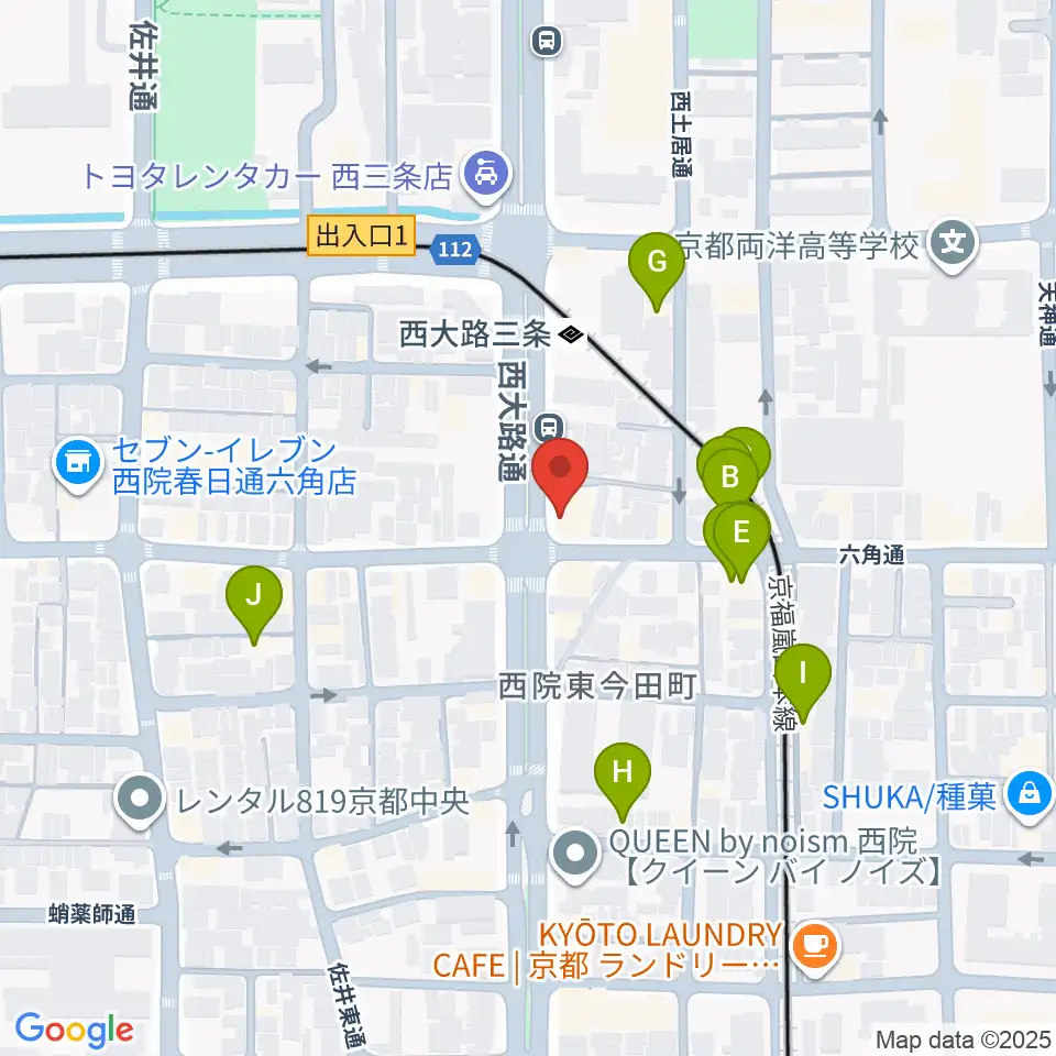 京都西院ウーララ周辺のホテル一覧地図
