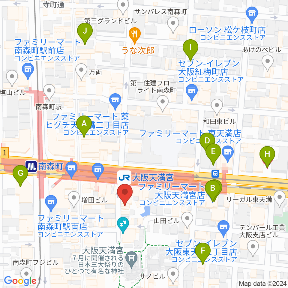 南森町シカゴロック周辺のホテル一覧地図