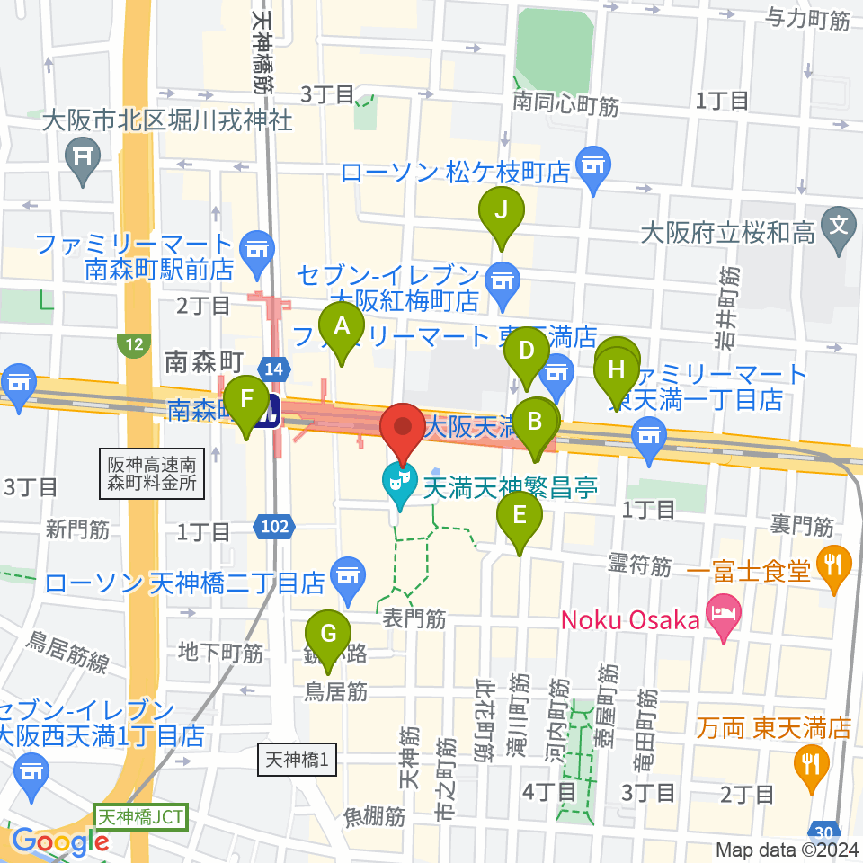 南森町シカゴロック周辺のホテル一覧地図