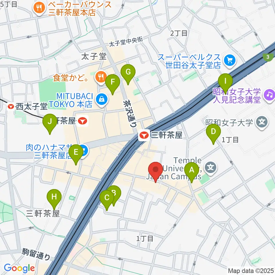 キボリスタジオ周辺のホテル一覧地図