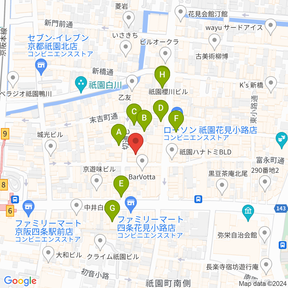 祇園pick up周辺のホテル一覧地図