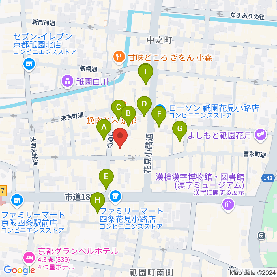 祇園pick up周辺のホテル一覧地図