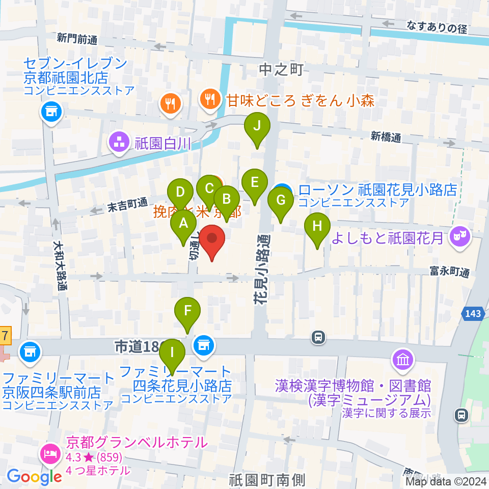 祇園pick up周辺のホテル一覧地図