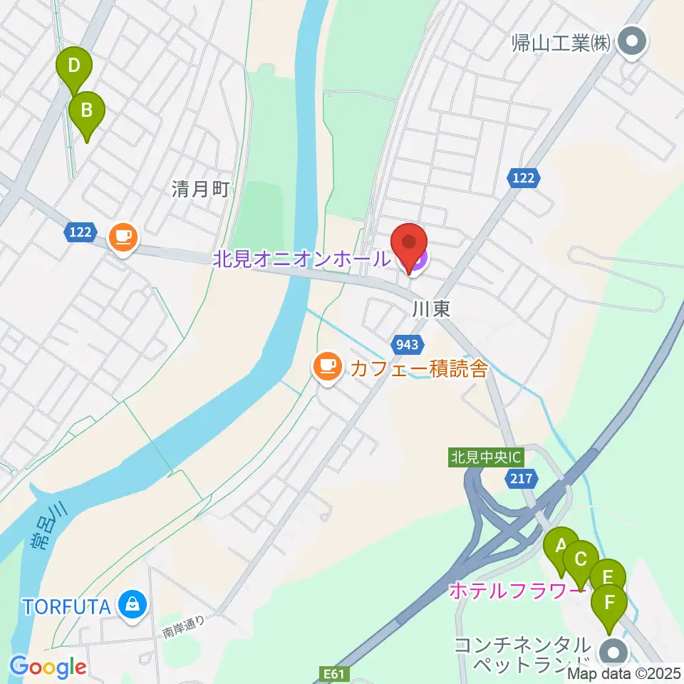 北見オニオンホール周辺のホテル一覧地図