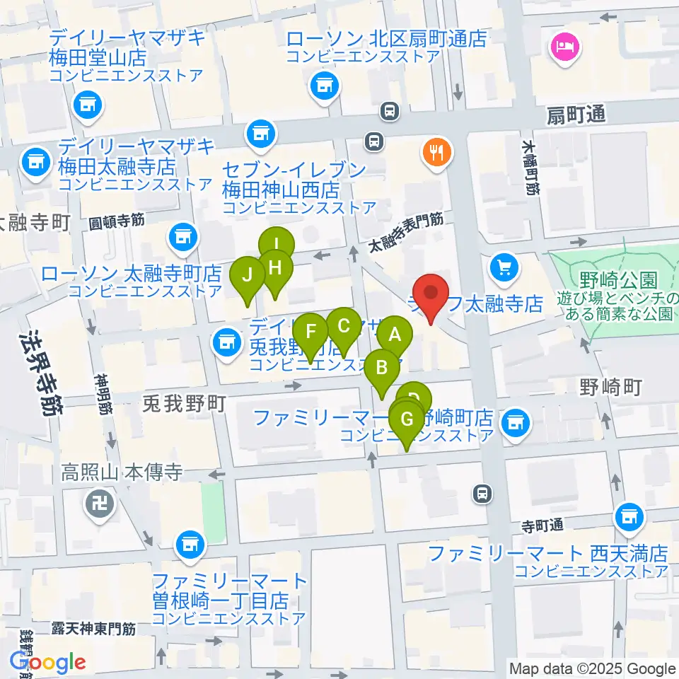 梅田ハードレイン周辺のホテル一覧地図