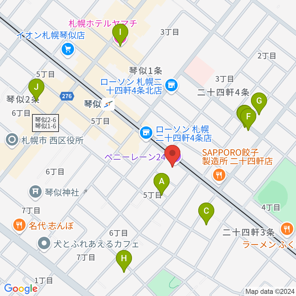 札幌ペニーレーン24周辺のホテル一覧地図