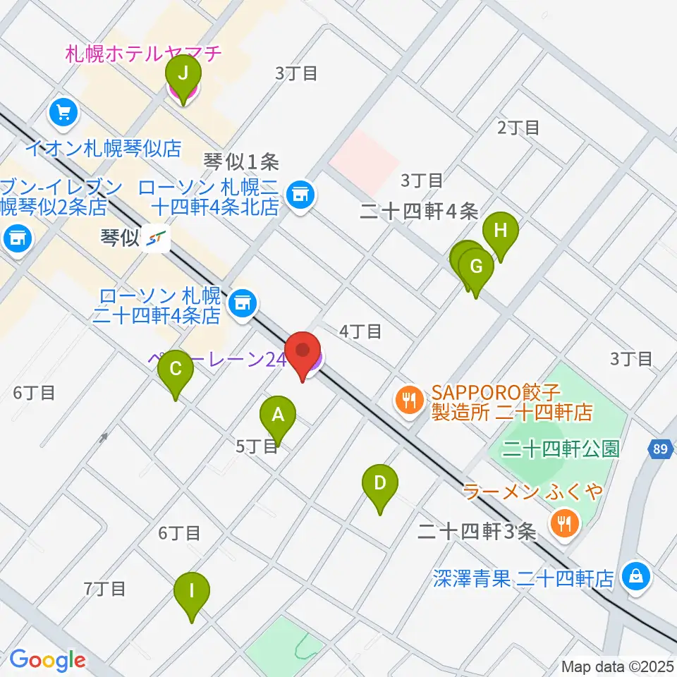 札幌ペニーレーン24周辺のホテル一覧地図