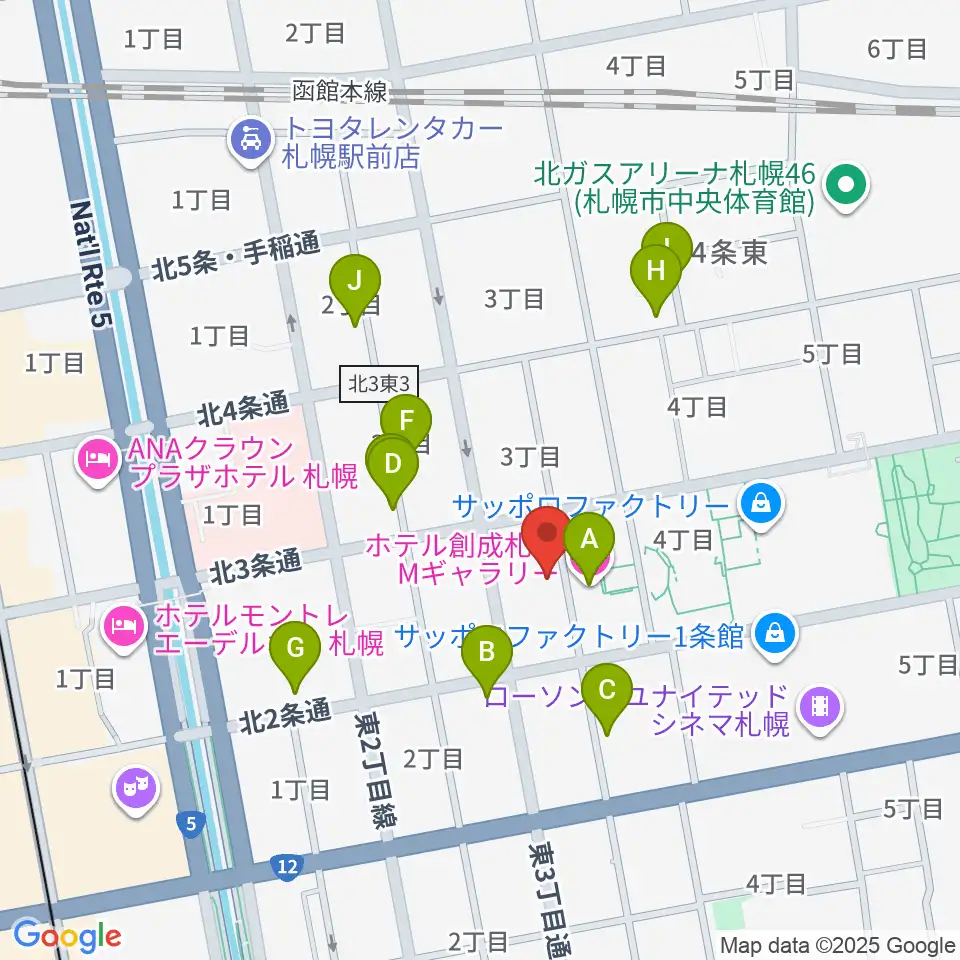 札幌cube garden周辺のホテル一覧地図