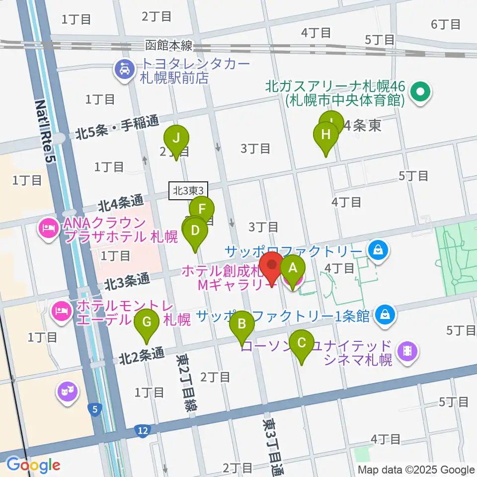 札幌cube garden周辺のホテル一覧地図