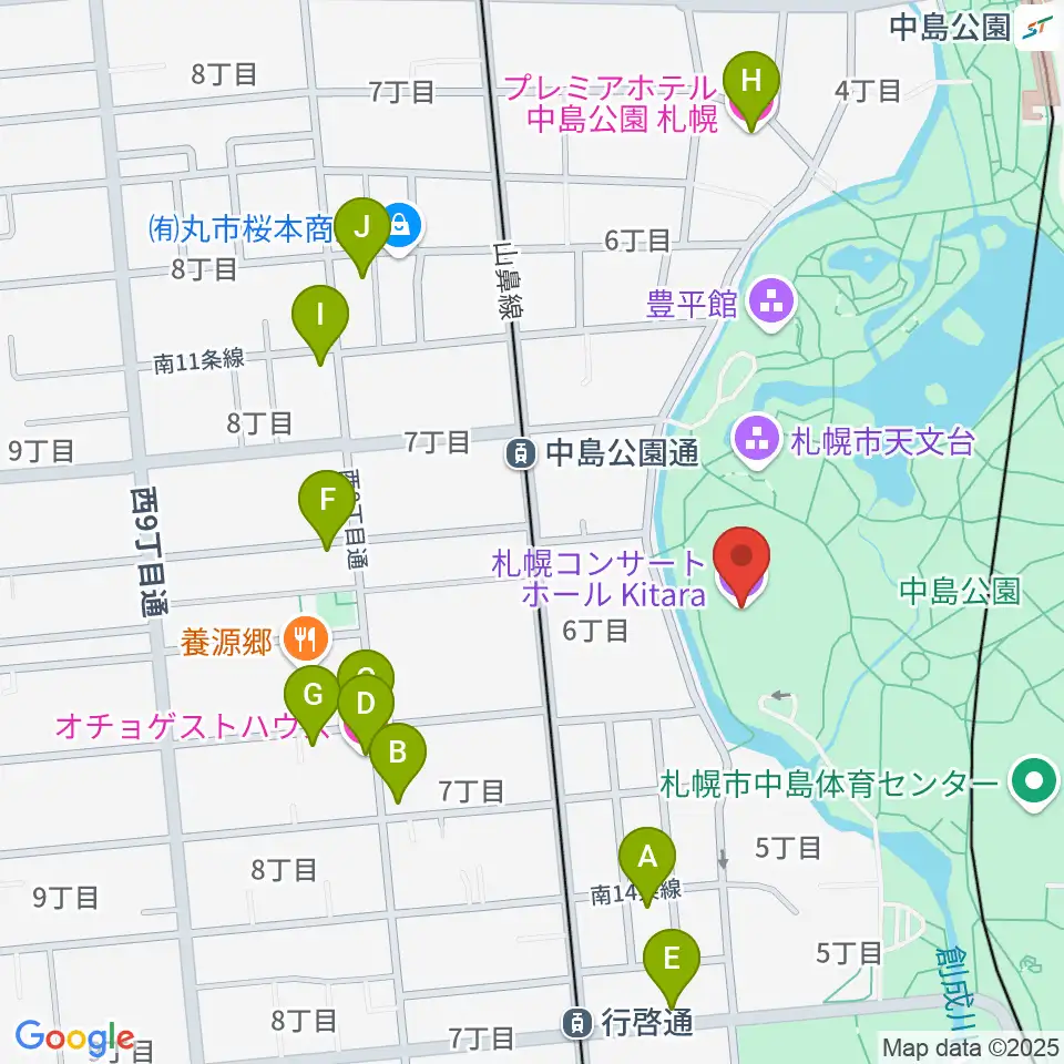 札幌コンサートホールKitara周辺のホテル一覧地図