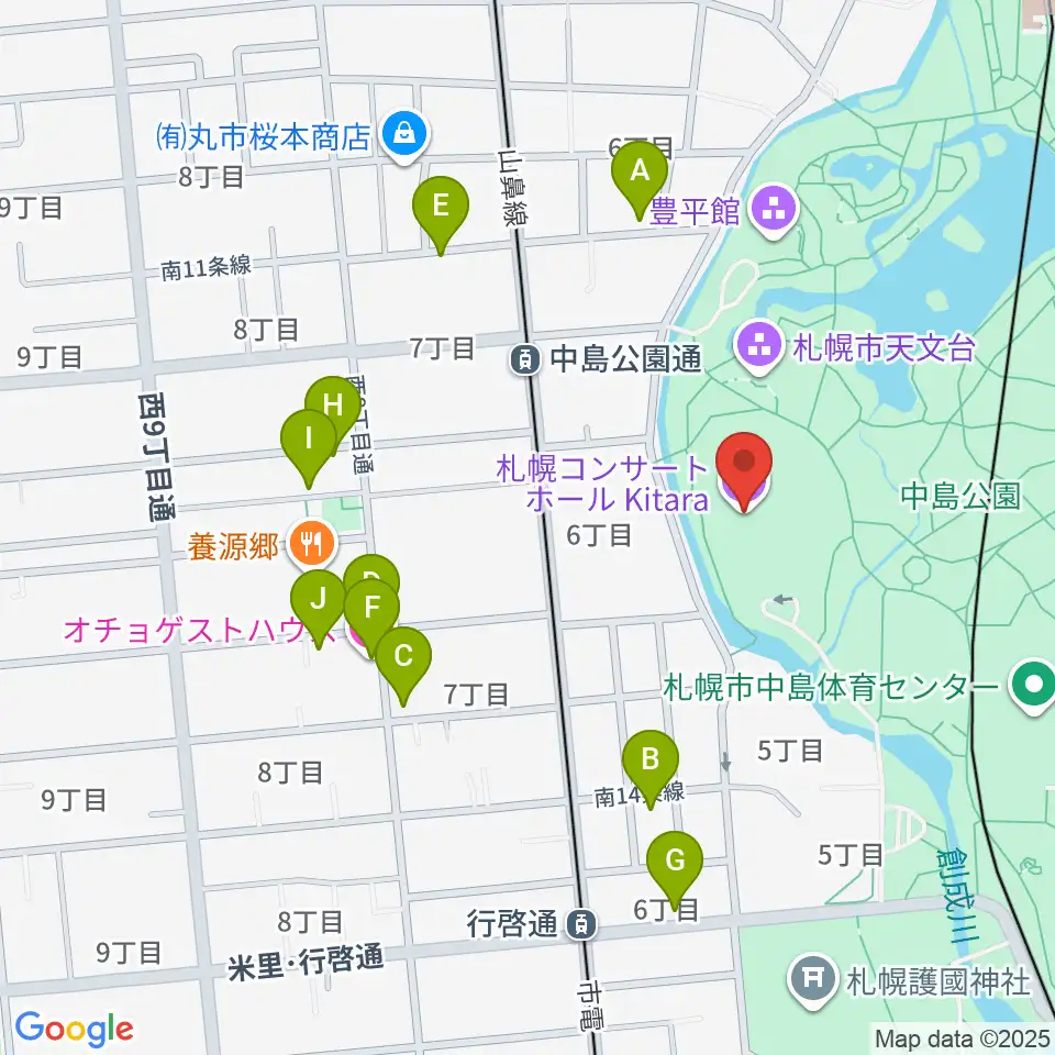 札幌コンサートホールKitara周辺のホテル一覧地図