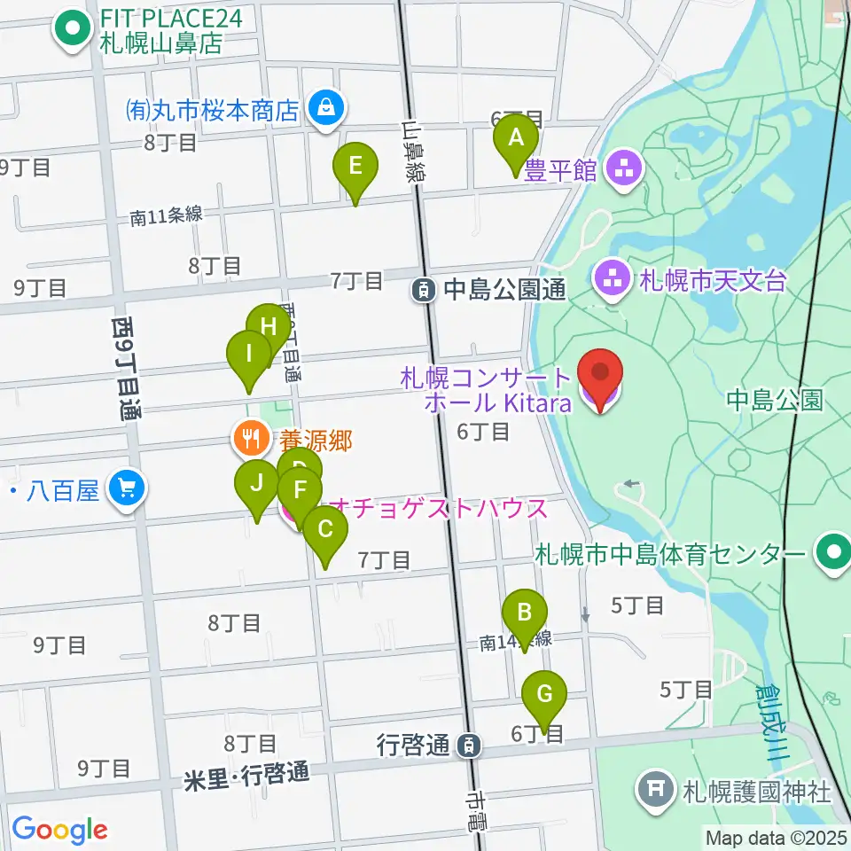 札幌コンサートホールKitara周辺のホテル一覧地図