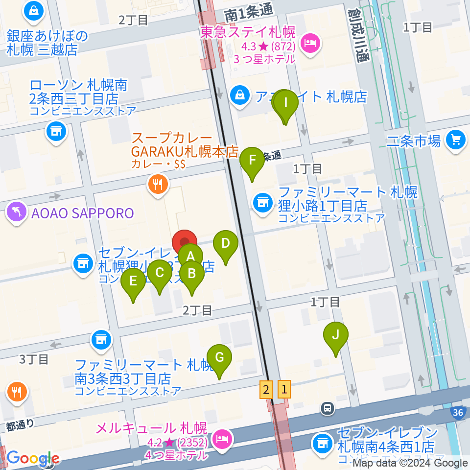 札幌mole周辺のホテル一覧地図