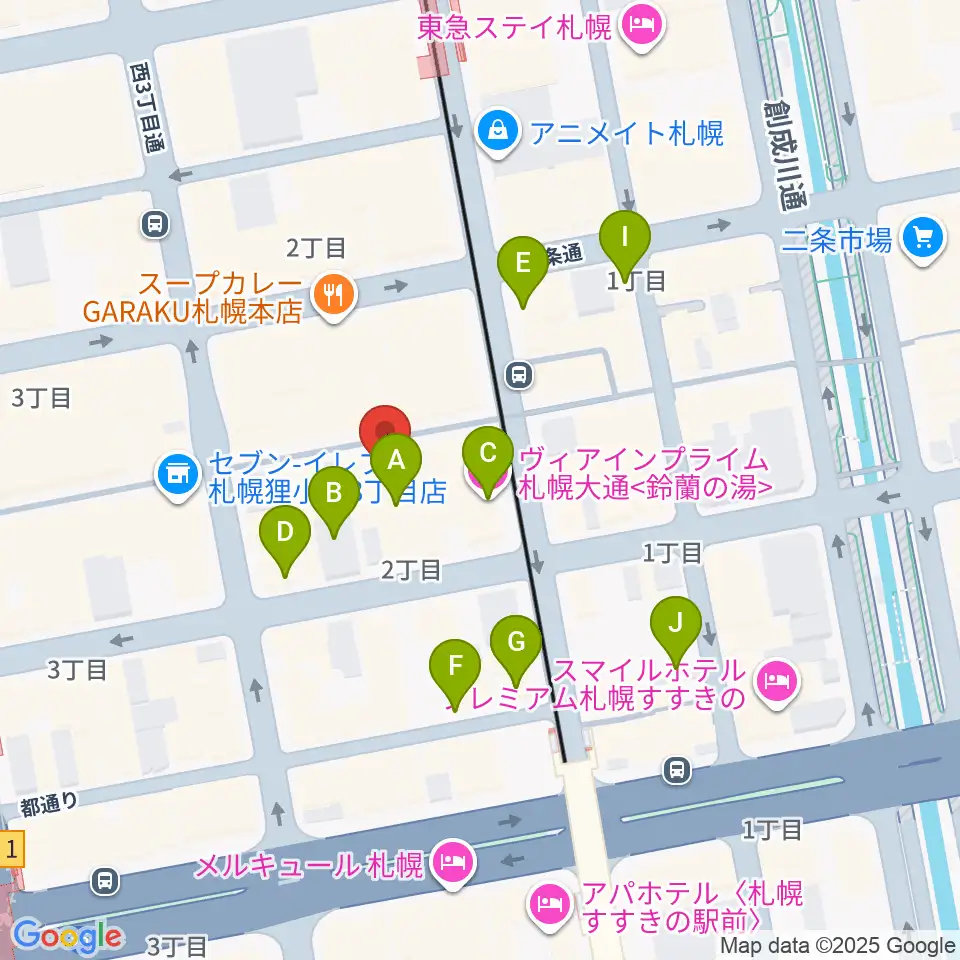 札幌mole周辺のホテル一覧地図