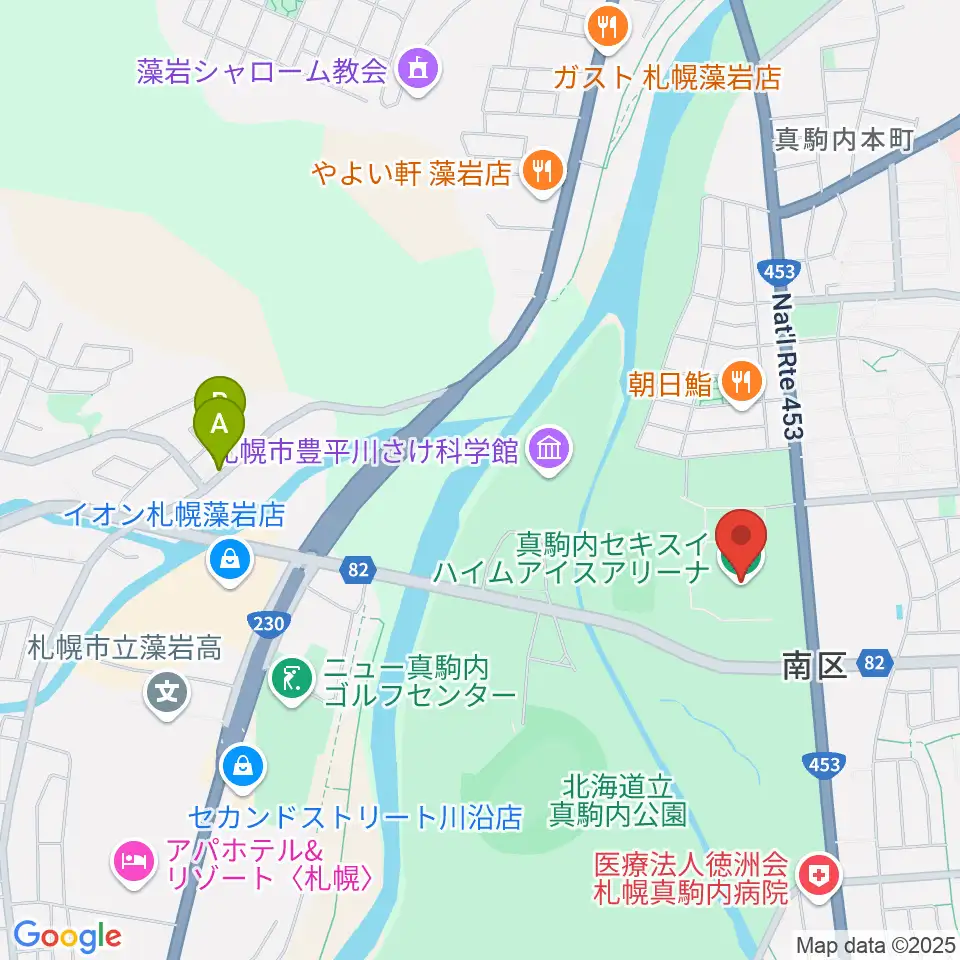 真駒内セキスイハイムアイスアリーナ周辺のホテル一覧地図