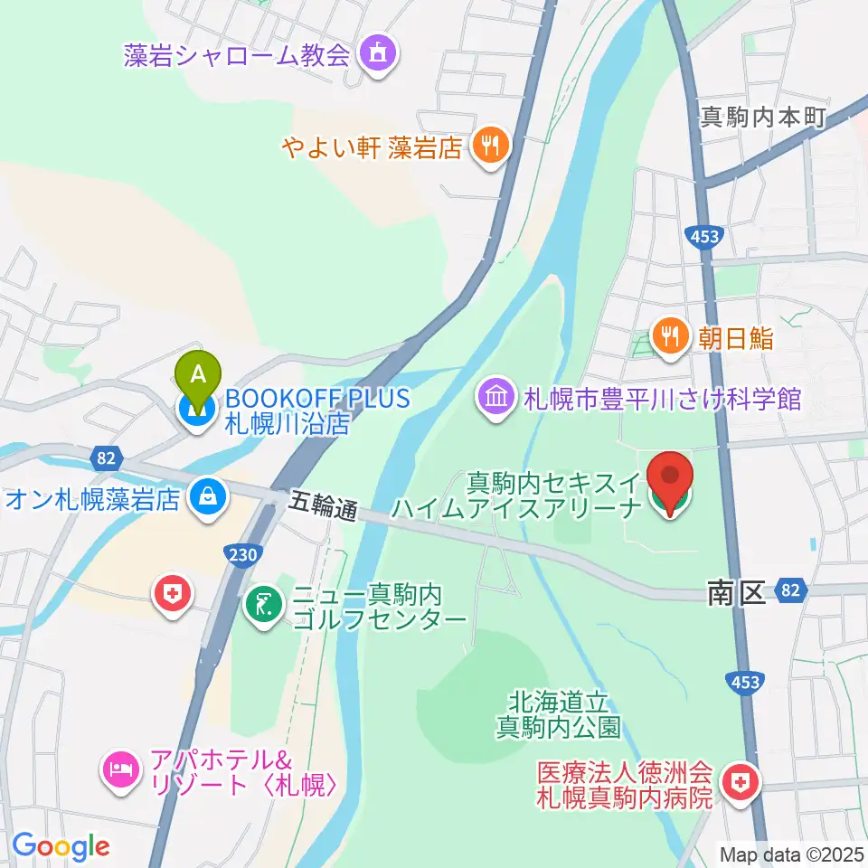 真駒内セキスイハイムアイスアリーナ周辺のホテル一覧地図