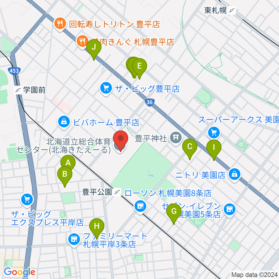 北海きたえーる周辺のホテル一覧地図