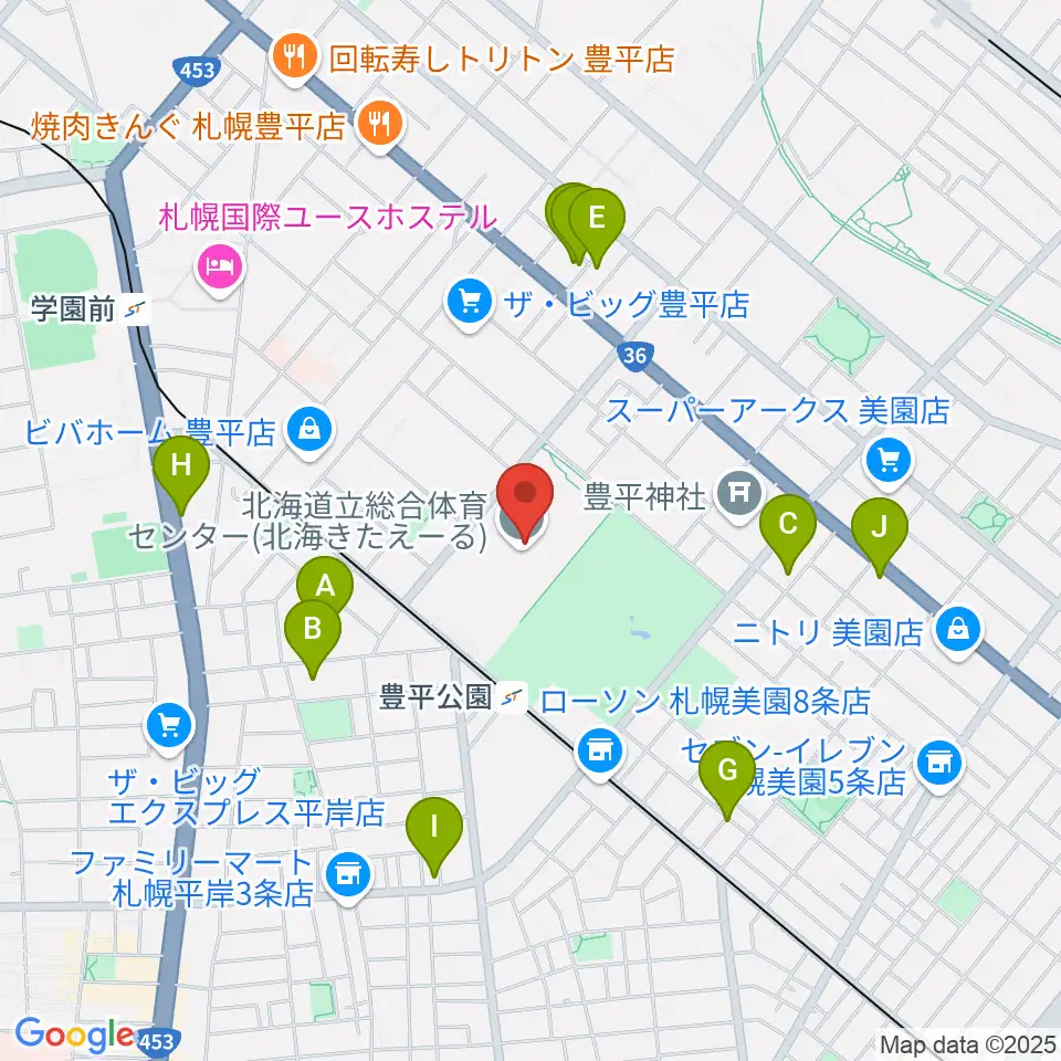 北海きたえーる周辺のホテル一覧地図