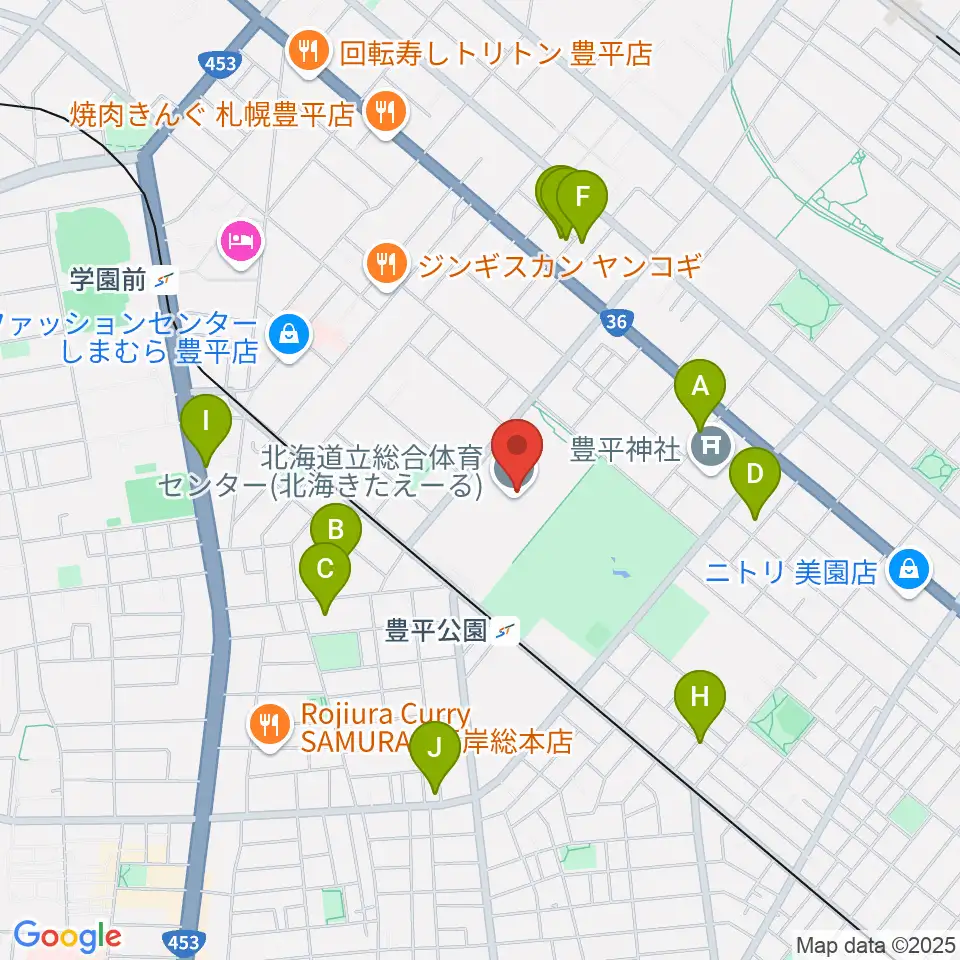 北海きたえーる周辺のホテル一覧地図