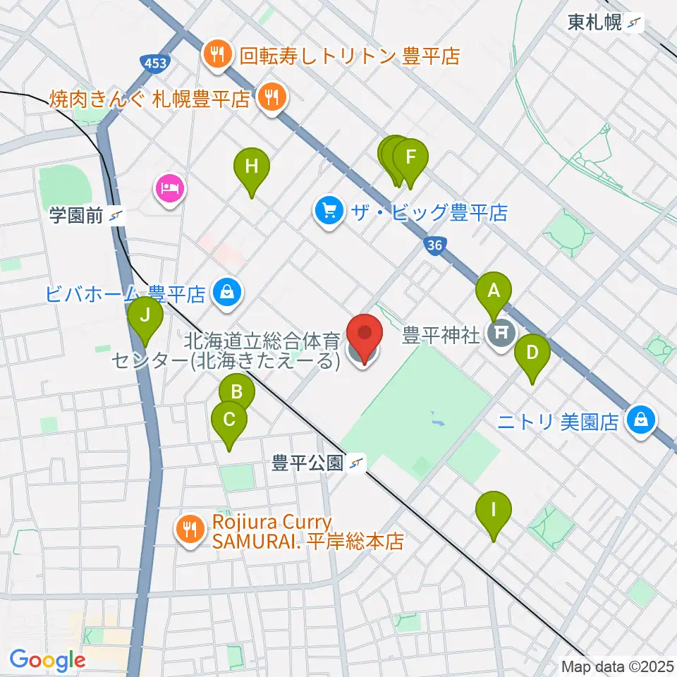 北海きたえーる周辺のホテル一覧地図