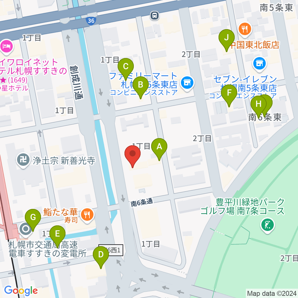 札幌PROVO周辺のホテル一覧地図