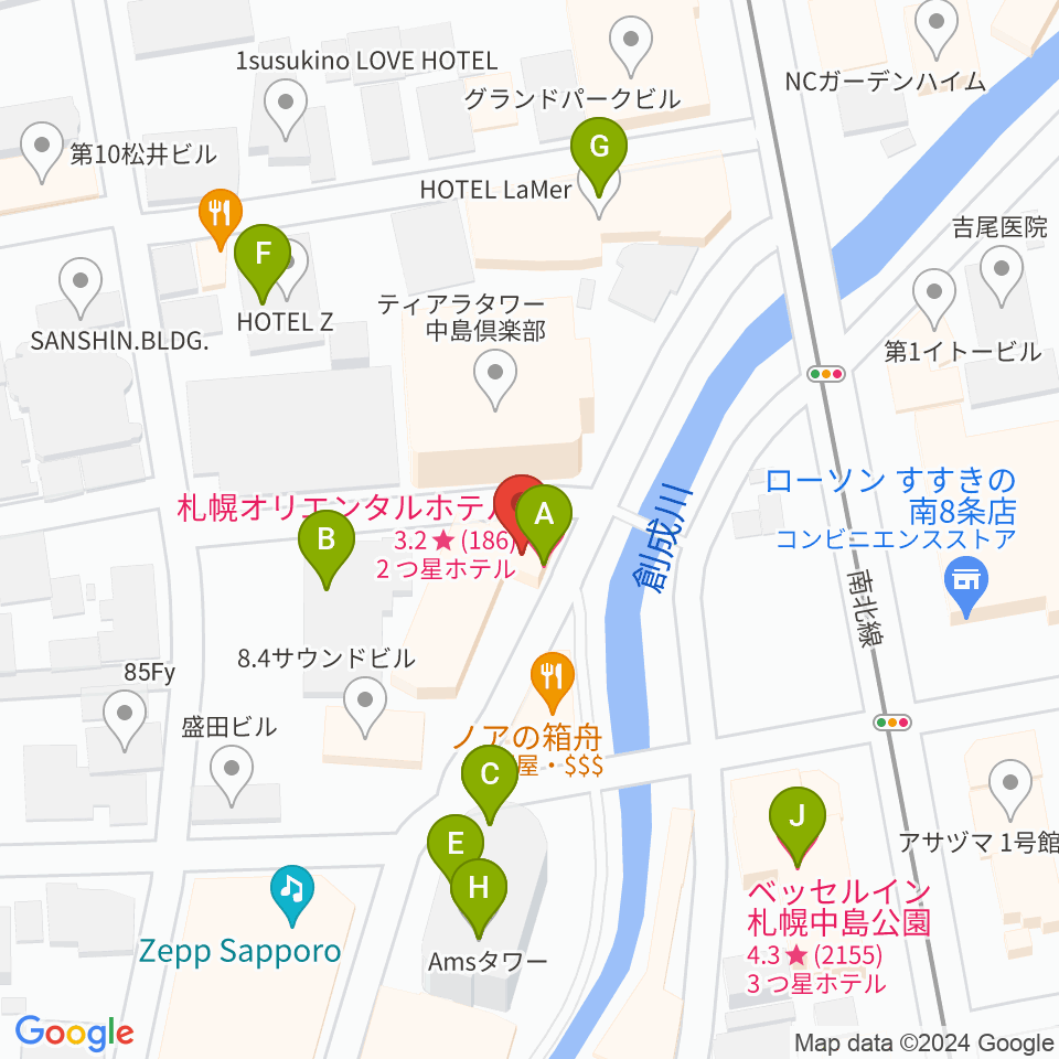 札幌SPiCE周辺のホテル一覧地図