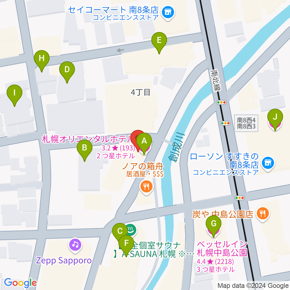 札幌SPiCE周辺のホテル一覧地図