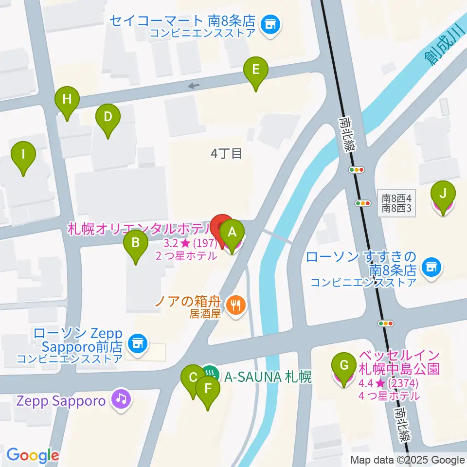 札幌SPiCE周辺のホテル一覧地図