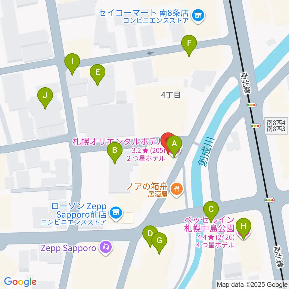札幌SPiCE周辺のホテル一覧地図